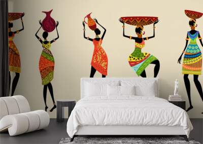 African women in traditional dress Wall mural