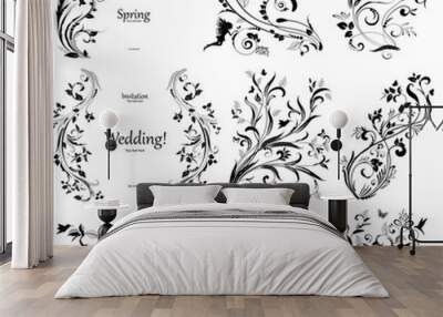 collection of floral a vintage elements for you design Wall mural