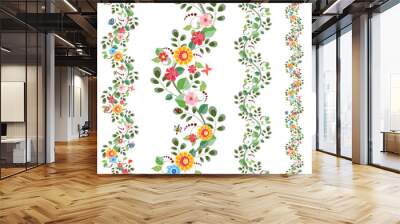 floral set seamless borders for your design Wall mural