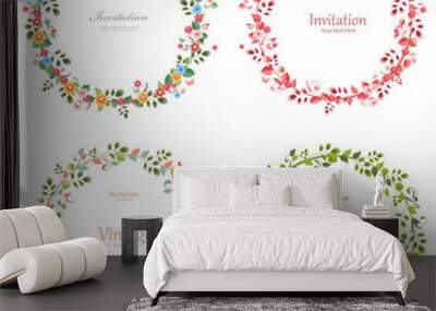 romantic floral collection of wreaths for your design. Wall mural