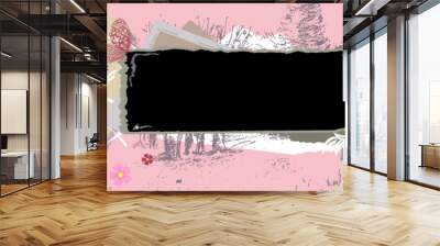 urban vintage grunge banner with a fairy Wall mural