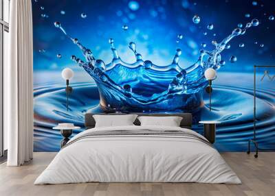 Blue water splash Wall mural