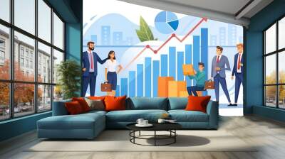 Business strategy, financial analytics. Profit increasing. Sales growth, sales manager, accounting, sales promotion and operations concept. Vector isolated concept creative illustration Wall mural