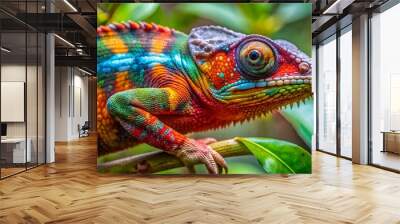 Colorful Panther Chameleon (Furcifer pardalis) in Madagascar Wall mural