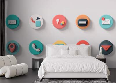 Contact Icons Wall mural