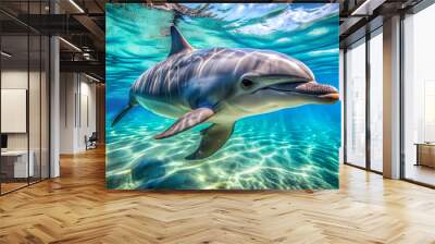 dolphin in the water Wall mural