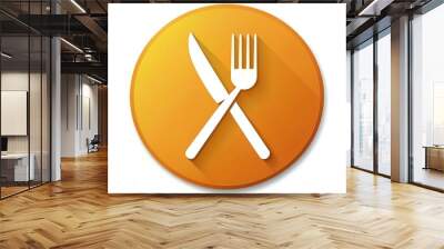 icon fork and knife sign Wall mural