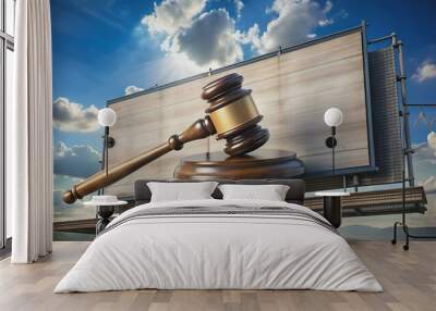 Law concept: Jurisprudence and Gavel on billboard background Wall mural