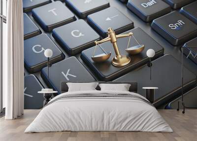 Law concept: Registered on computer keyboard background Wall mural