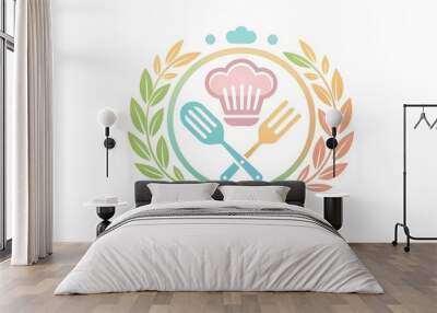 logo cooking 6 (pastel colors) Wall mural