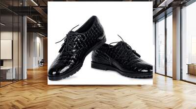 Classical pair of patent black male shoes Wall mural