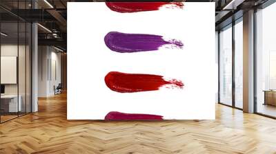 Cosmetic product. Smudge lipstick collection isolated on white background. Wall mural