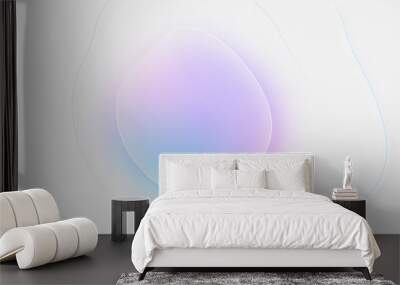 3d fluid creative background. Glassmorphism style new trend 2021. Frosted glass effect. Pastel colours: pink, purple, blue on white backdrop. Curved line graphic design. Sale banner. Blurred gradient Wall mural