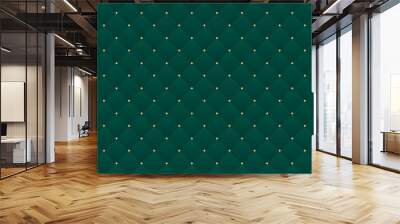 Dark green color. Deep emerald seamless pattern for premium royal party. Luxury template with vintage leather texture wallpaper. Background for invitation card. Festive traditional christmas backdrop Wall mural