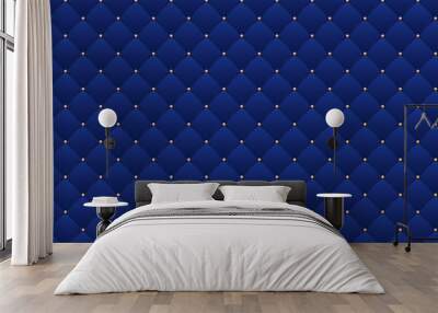 navy blue seamless pattern in retro style with a gold crown. can be used for premium royal party. lu Wall mural