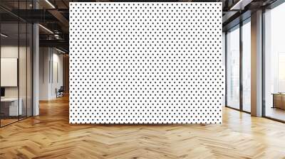 Seamless polka dots pattern. Black little circle points on white background. Lol doll style wallpaper.  Wall mural