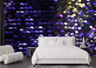 Photo of sparkling sequins' texture. Wall mural