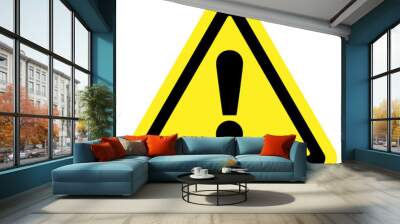 attention sign on white background Wall mural