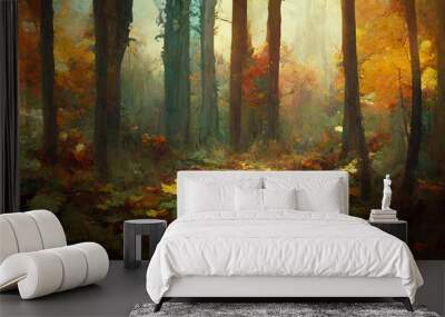 Aspen autumn forest mountain colorful trees Wall mural