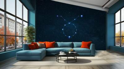 Zodiac sign Taurus on the starry sky with stars. Astrology, concept Wall mural