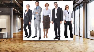 Business people team on white Wall mural