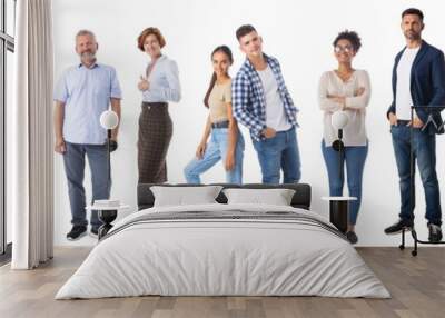 Casual people set on white Wall mural