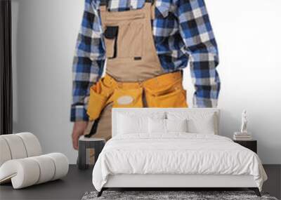 Contractor worker in coveralls Wall mural