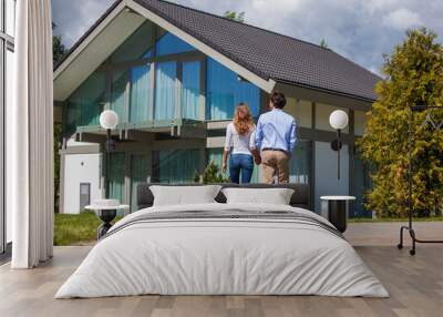 Couple and their house Wall mural