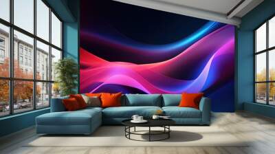 Modern abstract background with liquid holographic neon curved waves in motion. Gradient color design for banner, and wallpaper concept backdrop. Generative AI Wall mural