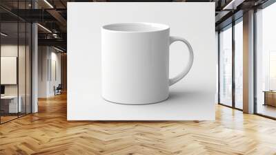 Realistic white ceramic mug mockup isolated on white background. Wall mural