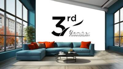 3rd ribbon design banner anniversary Wall mural