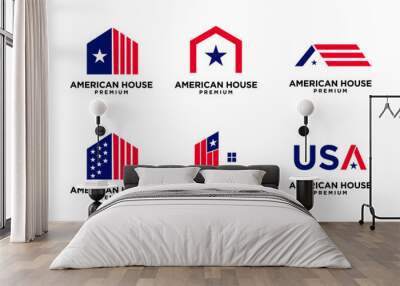 american star home house logo icon design template Wall mural