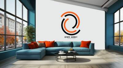 Estate Agency colorful logo design with vector illustration and template Wall mural