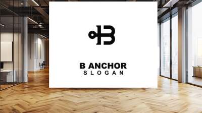 anchor with letter b modern logo icon design vector illustration Wall mural