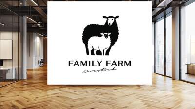 Sheep farm logo icon design Wall mural