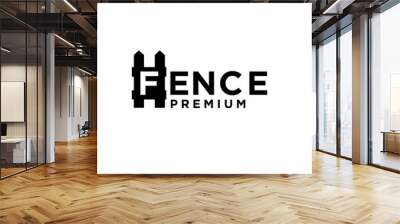 Fence vintage letter logo design Wall mural