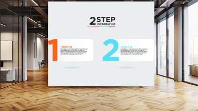 2 step infographic element. Business concept with 2 options, steps or processes. data visualization. Vector illustration. Wall mural