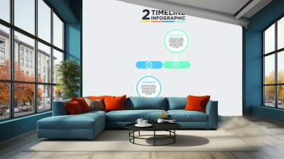 2 step timeline infographic element. Business concept with two options and number, steps or processes. data visualization. Vector illustration. Wall mural