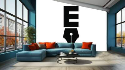 letter E pen logo icon design Wall mural