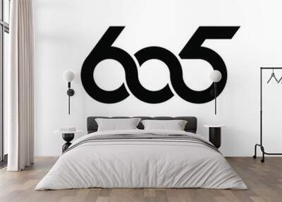 minimal initial number 605 simple template vector design isolated background Wall mural