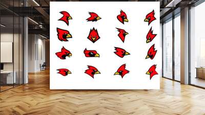 set of cardinal bird logo icon design vector Wall mural