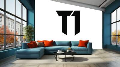 T1 initial logo icon design Wall mural