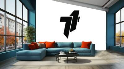 T1 initial logo icon design Wall mural