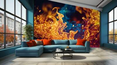 Abstract colorful vibrant flame background Wall mural