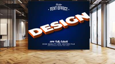 Editable modern text effect vector files - Design bevel 3d style Wall mural