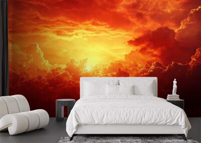 abstract hot temperature red sky Wall mural