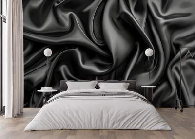 Smooth black slik texture bakground Wall mural