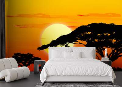 africa sundown Wall mural