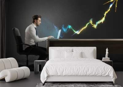 Analysis with laptop Wall mural