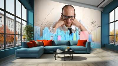 Architect and new project Wall mural